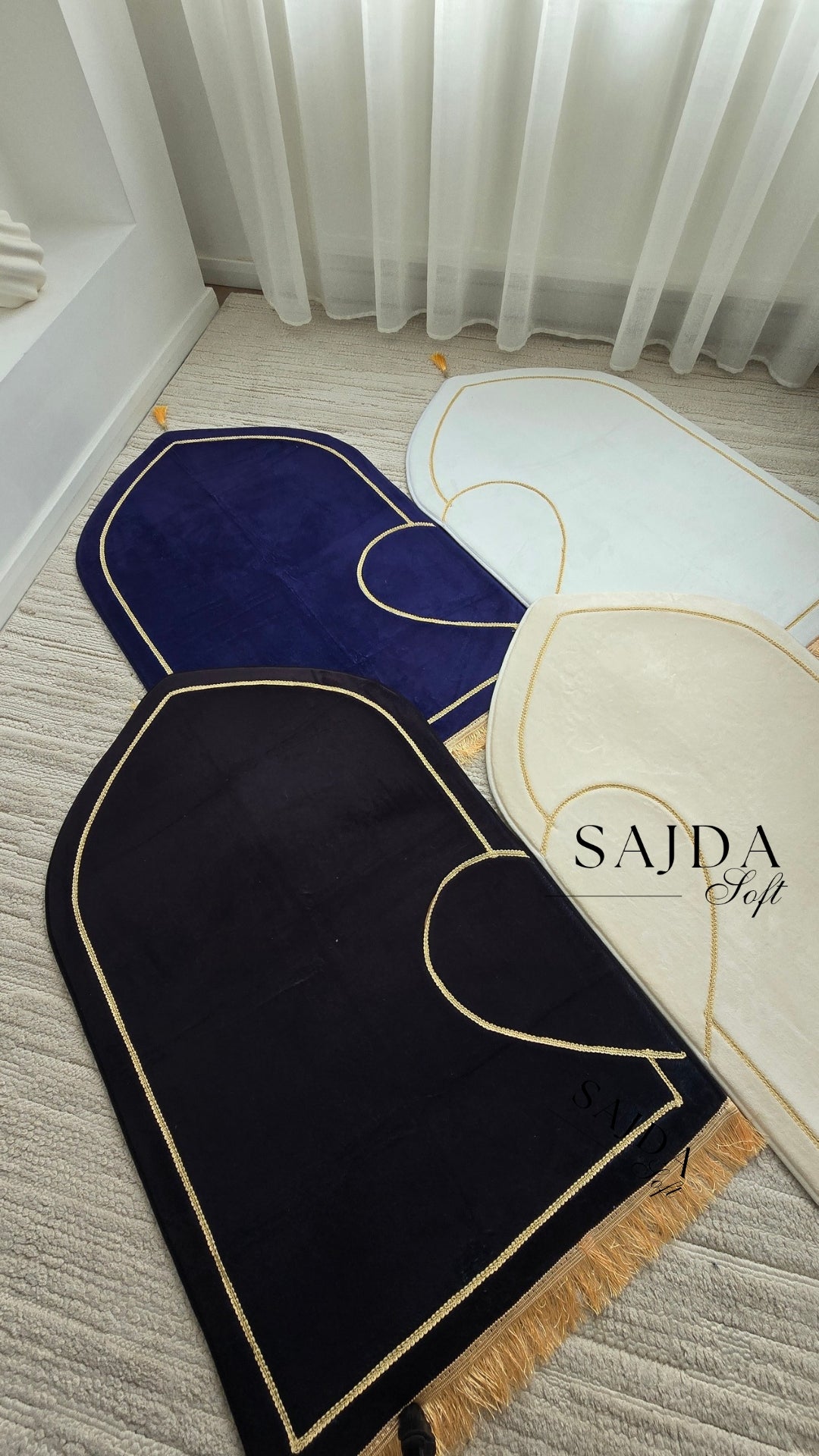 Tapis de prière duo pour couple – Design cœur unique