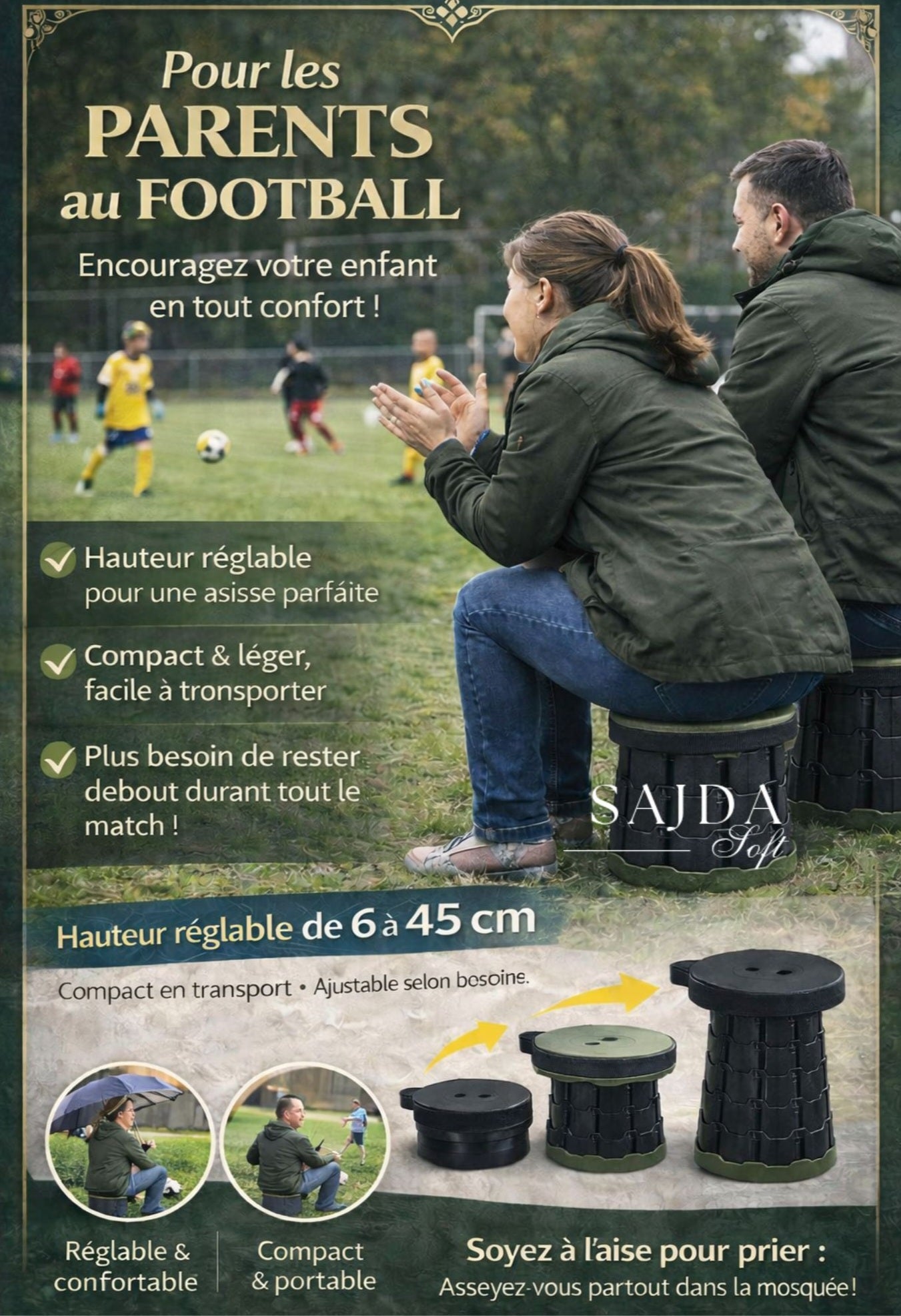 Tabouret portable & extensible